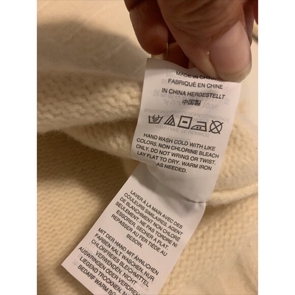 Madewell Star Pullover Sweater Cream 100% Merino Wool Women’s Large Cozy - Picture 10 of 12